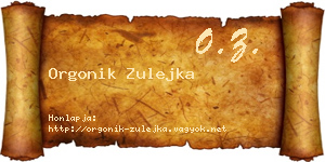 Orgonik Zulejka névjegykártya